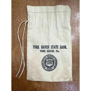 Vintage Cloth Bank Bag Deposit York Haven State Bank Pennsylvania 9x5”